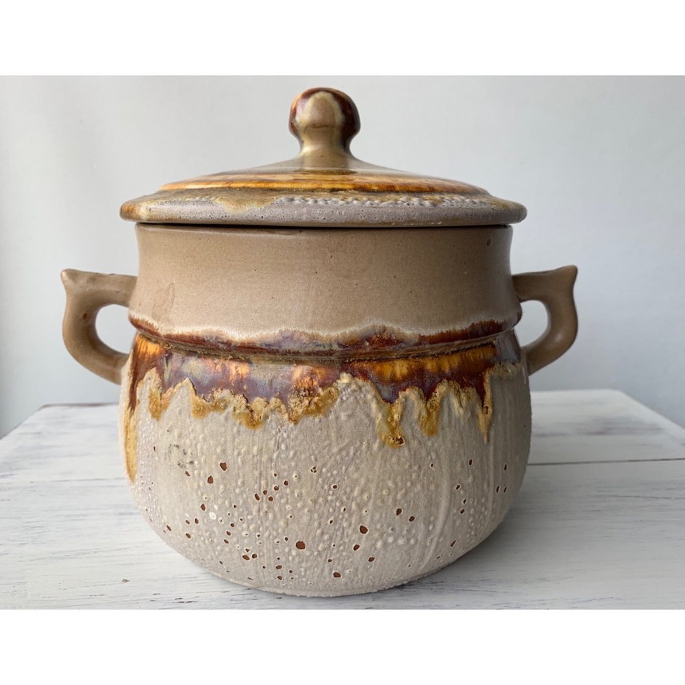 COPY - Rustic handmade pottery baker bowl with lid